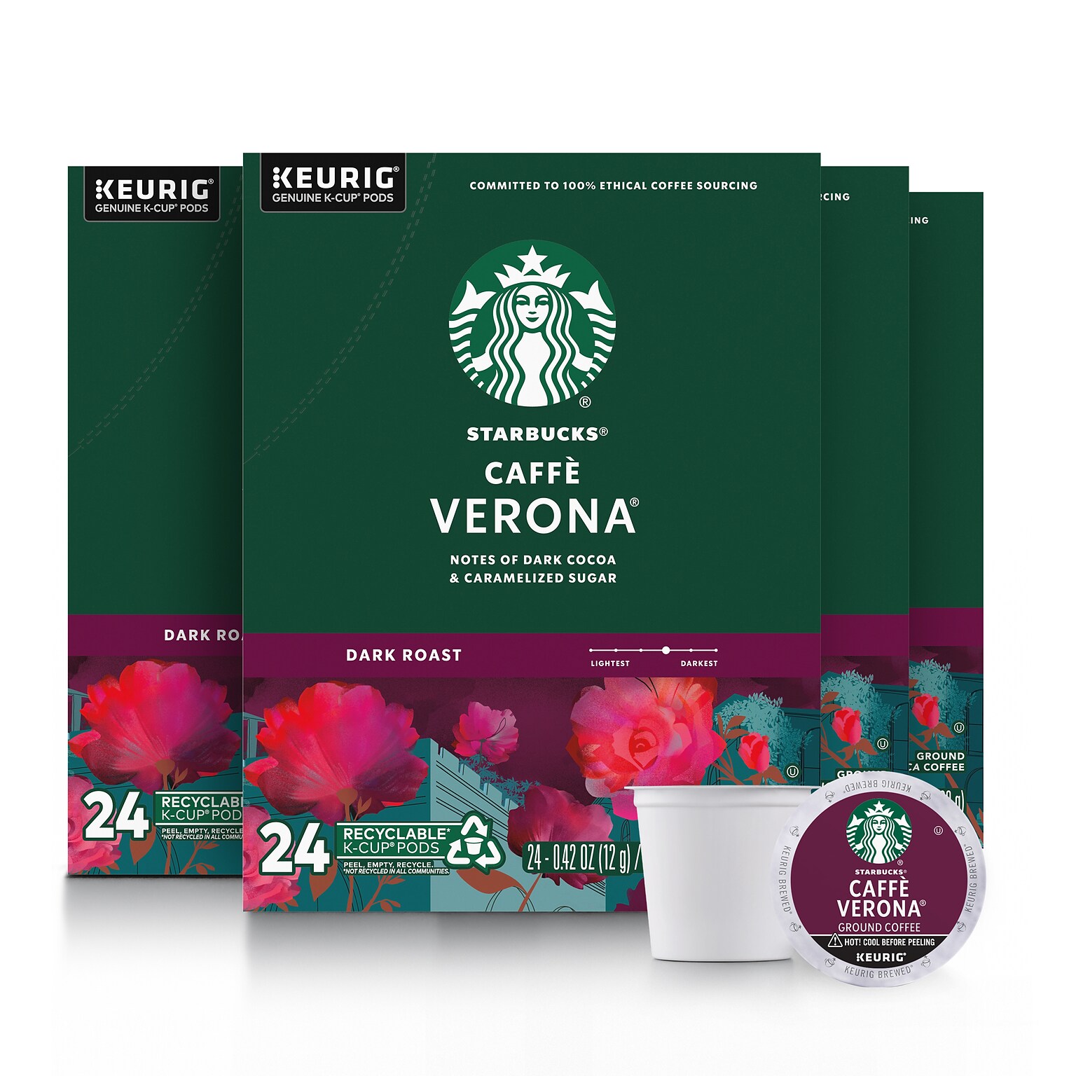 Starbucks Caffe Verona Coffee Keurig® K-Cup® Pods, Dark Roast, 96/Carton (SBK18998CT)