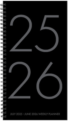 2025-2026 Willow Creek 3.5 x 6.5 Academic Year Weekly Planner, Black (54796)