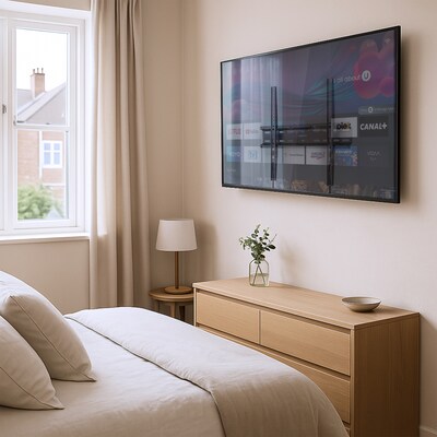 Mount-It! Fixed Wall TV Mount for LCD (Low Profile Slim), Lockable, Screen Size: 32"-55", 77 lbs. Max. (MI-3050)