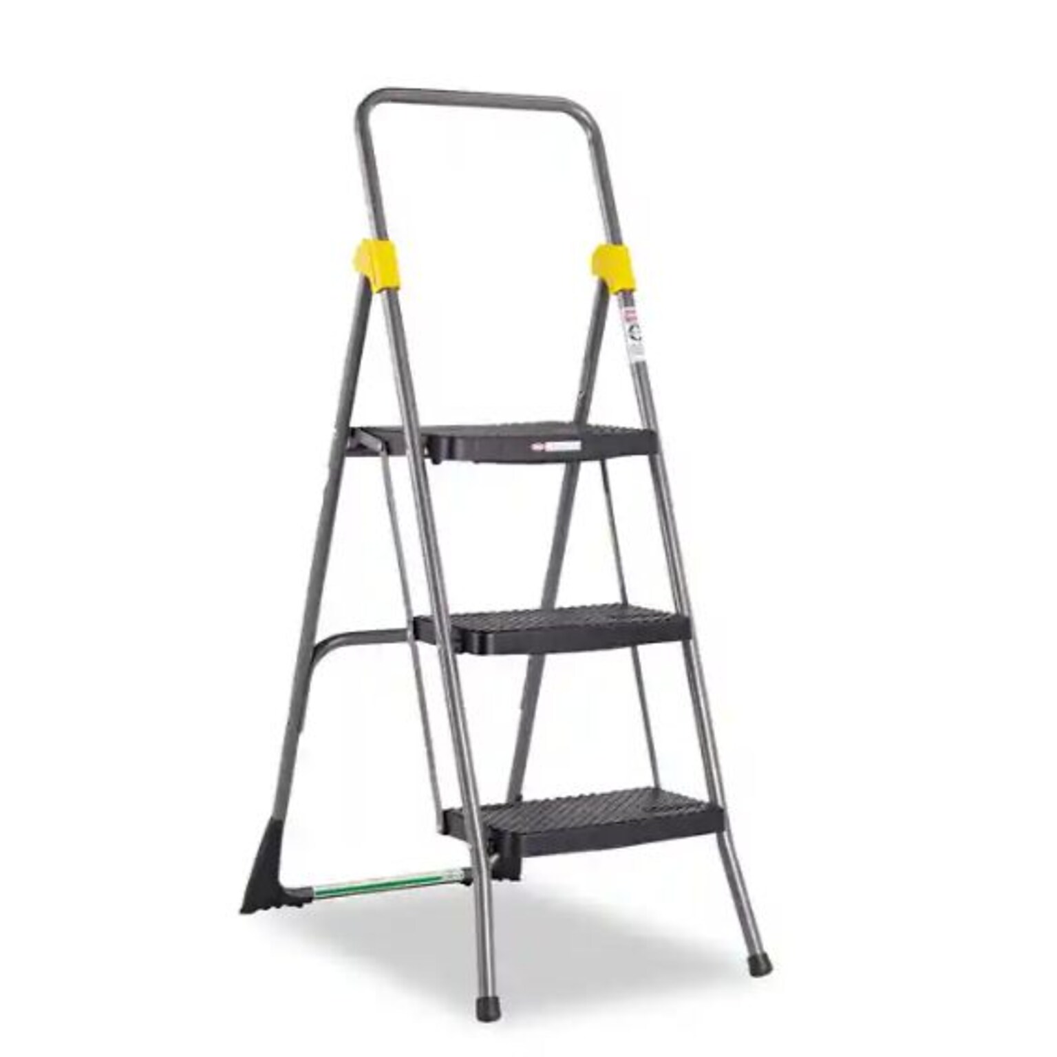 Cosco Commercial 3-Step Folding Stool, 300 lb Capacity, Gray (CSC11839GGO)