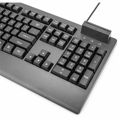 Rocstor KS18 Security USB Keyboard with Built-in Smart Card Reader, Black (Y10P038-B1)