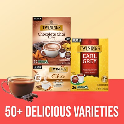 Twinings Chocolate Chai Latte Black Tea, Keurig® K-Cup® Pods, 22/Box (F18309)