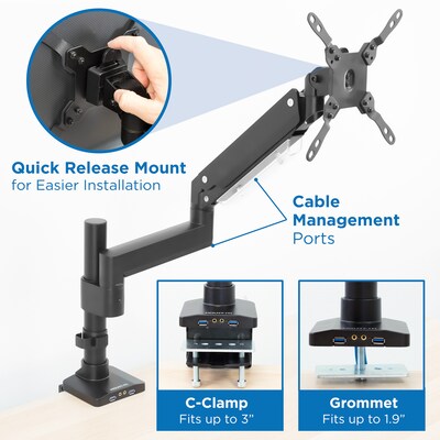 Mount-lt! Adjustable Monitor Mount, Up to 35", Black (MI-4771)