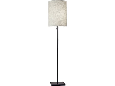 Adesso Liam 60.5 Antique Bronze Floor Lamp with Natural Cylinder Shade (1547-26)