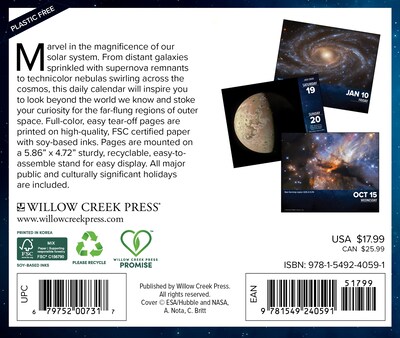 2025 Willow Creek Astronomy 6.2 x 5.4 Daily Desk Calendar (40591)