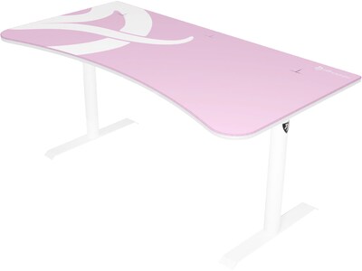 Arozzi Arena 63W Gaming Desk, White/Pink (ARENA-NA-WHITE-PINK)