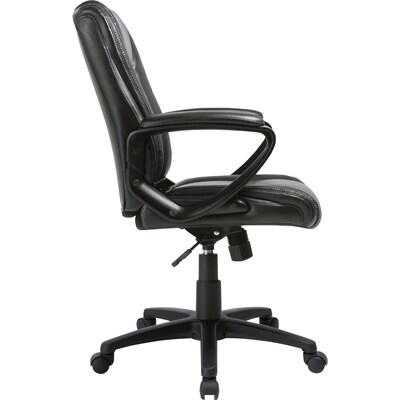 Lorell Bonded Leather Swivel Executive Chair, Black (LLR81801)