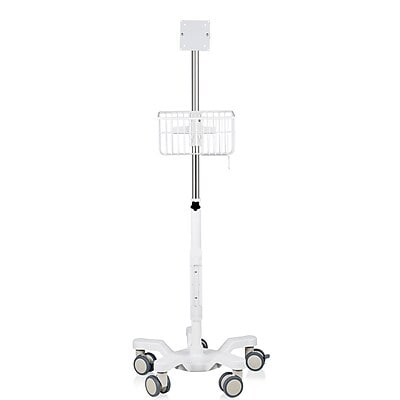 Viva Comfort Steel Welch Allyn 4400 Vital Signs Monitor Steel Mobile Stand with Storage Basket, White (ADIME911-01-MK)