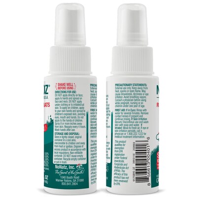 No Natz & No Mosquitoz Natural DEET-Free Insect Repellent Spray Gnats & Mosquitoes, Fresh & Woodsy Scent, 2oz, 12/Pack(BND04609)