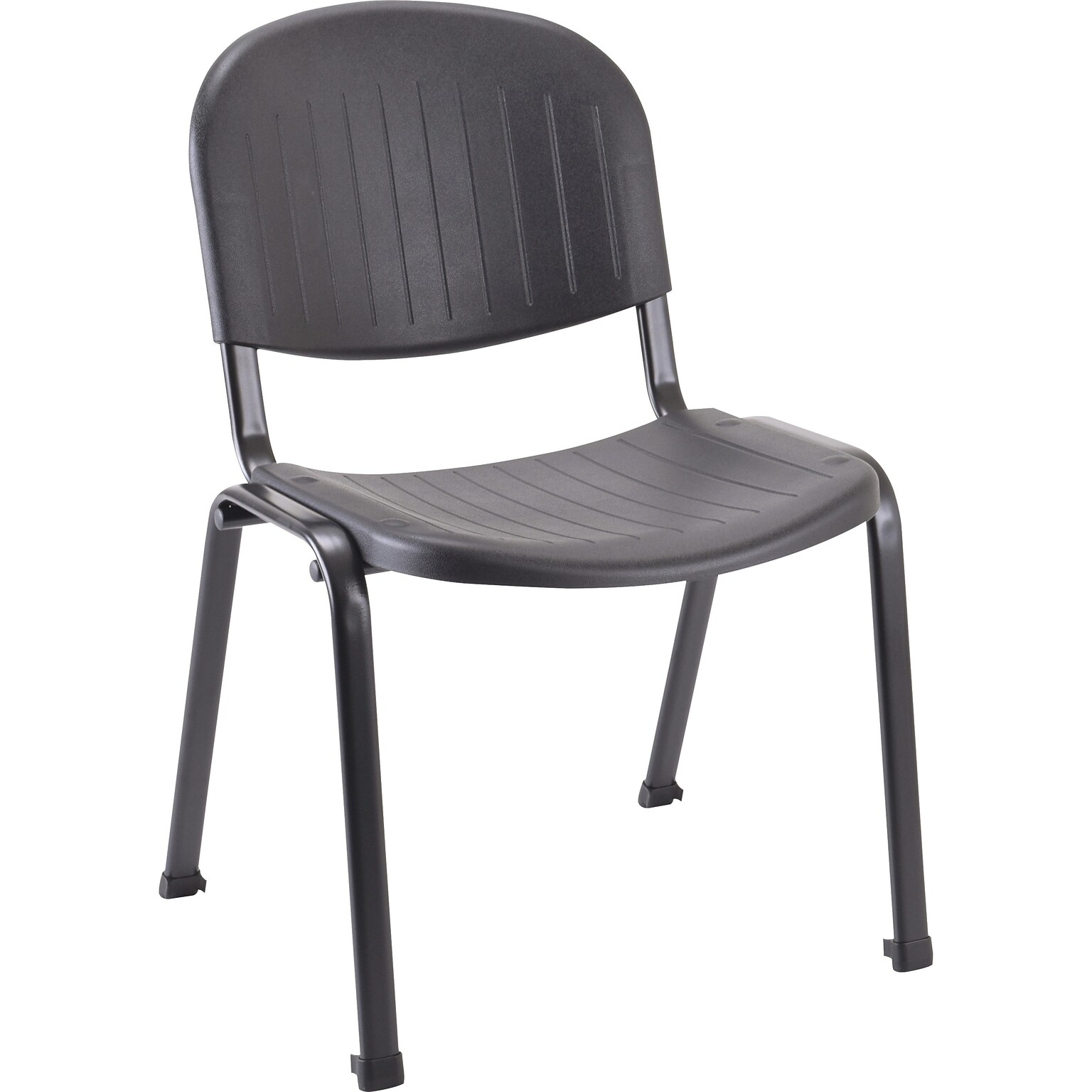 Lorell Low Back Stacking Chairs, Black, 4/Carton (LLR62125)