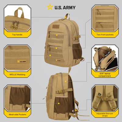 U.S. Army ZULU Tactical Laptop Backpack, Large, Sand (USBZUL18SAN)