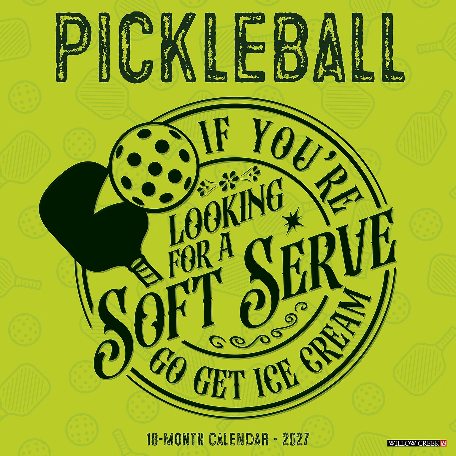 2027 Willow Creek Pickleball 12 x 12 Monthly Wall Calendar, Assorted Colors (61787)