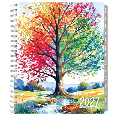 2027 Excello Brands Essential Pro 8.5" x 11" Weekly & Monthly Planner, Tree Seasons (ESPRO-CY27-8511-20)