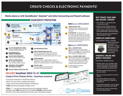 VersaCheck X1 2025 for QuickBooks Download + VersaCheck ONLINE Gold, 1-Year Subscription (VCX1Q-2345)