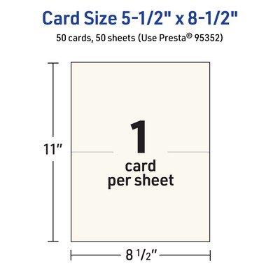 Avery Matte General Use Blank Cards, Ivory, 50/Box (95352)