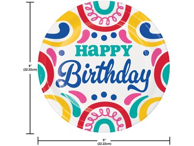 Creative Converting Swirls Birthday Plates and Napkins Kit, Assorted Colors (DTC9126E2G)