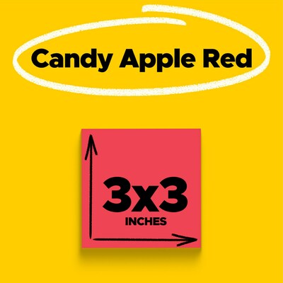 Post-it Super Sticky Notes, 3 x 3, Saffron, 90 Sheet/Pad, 5 Pads/Pack (654-5SSRR)