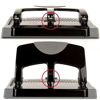 Swingline® SmartTouch™ Low Force 3-Hole Punch, 45 Sheet Capacity, Black/Gray (A7074136)