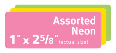 Avery Sure Feed Laser/Inkjet ID Labels, 1" x 2-5/8", Assorted Neon, 360 Labels/Pack (6479)
