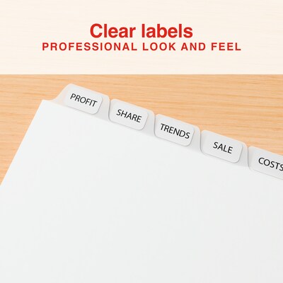 Staples Print & Apply Label Dividers, White, 12-Tabs, 5 Sets (ST63055)