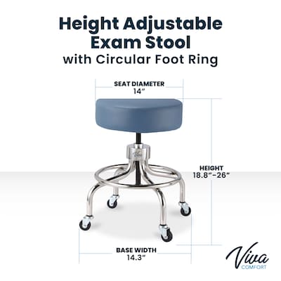 Viva Comfort Armless Vinyl Medical and Lab Stool, Blue (ADI910-02-BLU-MK)