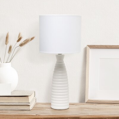 Simple Designs Alsace Bottle Table Lamp, Off White (LT2076-OFF)