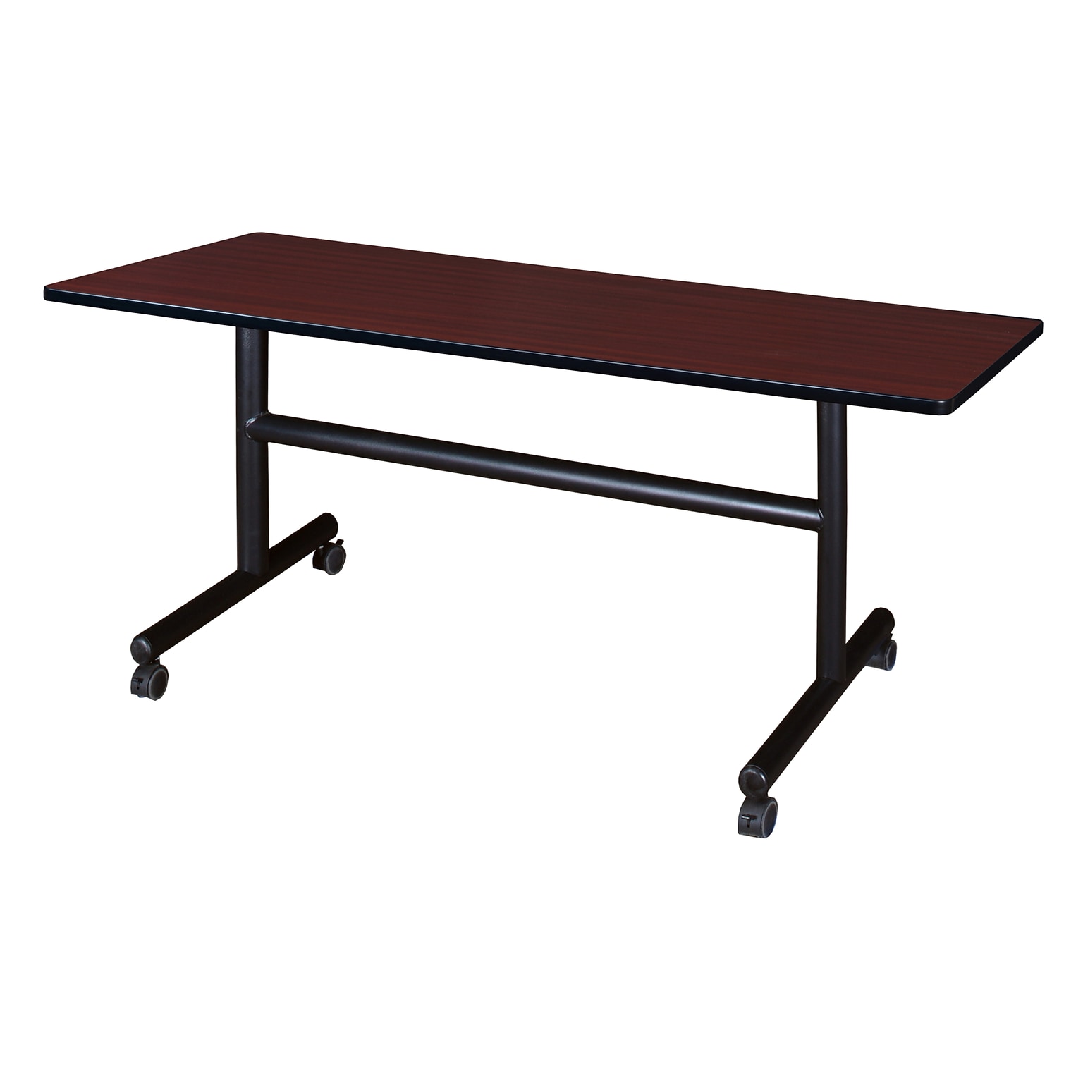 Regency Kobe 60 x 30 Flip Top Mobile Training Table, Mahogany (MKFT6030MH)