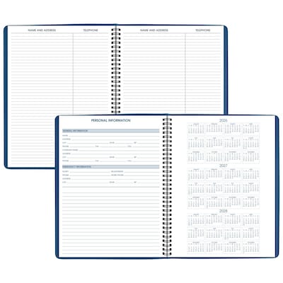 2027 AT-A-GLANCE 8.25" x 11" Weekly Appointment Book, Faux Leather Cover, Blue (70-940-20-27)