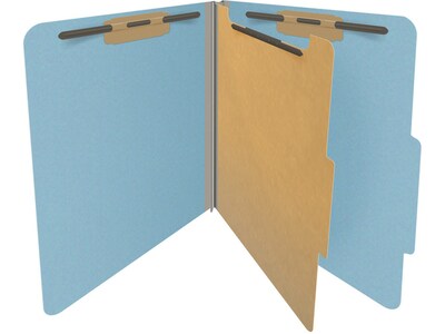 Medical Arts Press Pressboard Classification Folder, 1 Divider, 2" Expansion, Letter Size, Blue, 10/Box (DV-T42-14-3BLU)