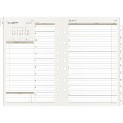 2026 AT-A-GLANCE 8.5" x 5.5" Daily & Monthly Planner Refill Pages, White/Brown (481-225A-26)