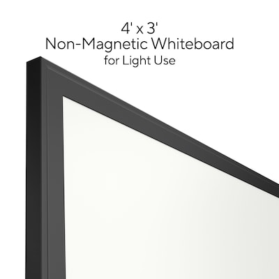 TRU RED™ Melamine Dry Erase Board, Black Frame, 4' x 3' (TR59363)