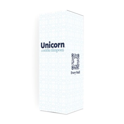 Unicorn Cotton Tampons, Plant-Based Applicator, 60/Cartridge, 6 Cartridges/Pack (TOP-08159)