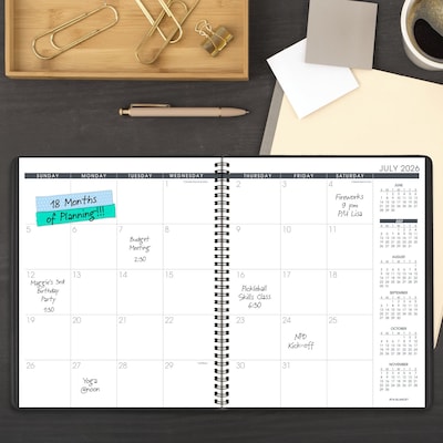2026-2027 AT-A-GLANCE 9" x 11" Academic Monthly Planner, Faux Leather Cover, Black (70-074-05-27)