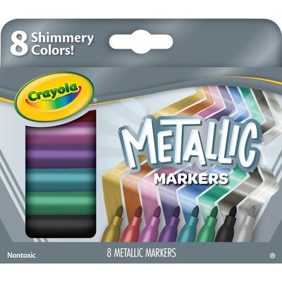Crayola Metallic Kids Markers, Assorted Colors, 8/Pack, 3 Packs/Bundle (BIN588647-3)