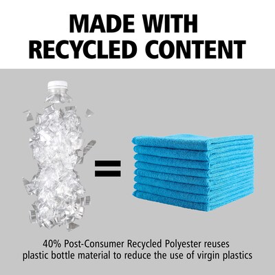 HYGEN r-40 Recycled Microfiber Cleaning Cloths, 12" x 12", Green, 24/Pack (1820578)