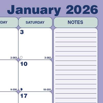 2026 Brownline 11" x 8.5" Monthly Desk or Wall Calendar, Blue/White (C181721)