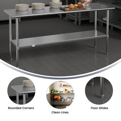 Flash Furniture Prep Table, 72"W x 30"D (NHWT3072)
