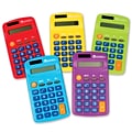 Learning Resources Basic Calculator 8 Digit Solar and Battery Powered, Multi Color, Set of 30 (LER00
