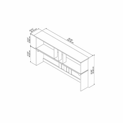 Bush Furniture Salinas 60W Hutch for L Shaped Desk, Cape Cod Gray (SAH160CG-03)