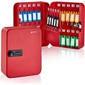 AdirOffice 30 Key Combination Lock Key Cabinet, Red (682-30-RED)