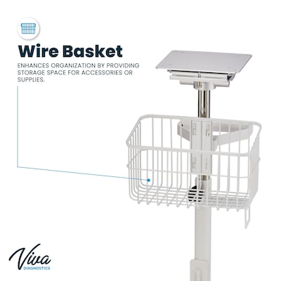 Viva Comfort Edan Elite V-Series Monitor Universal Vital Sign Mobile Stand with Mounting Plate, White (ADIME912-C-MP-07-MK)