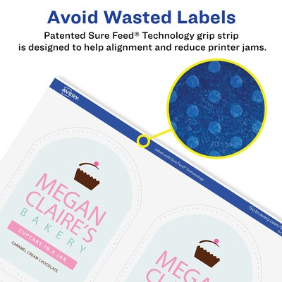 Avery Laser/Inkjet Multipurpose Labels, 3.5" x ", Glossy Clear, 200/Box (94600)