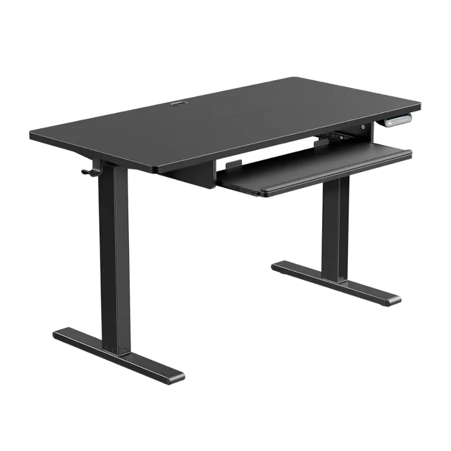 Huanuo 48W Electric Rectangular Adjustable Standing Desk with Keyboard Tray, Black (HNESD71B)