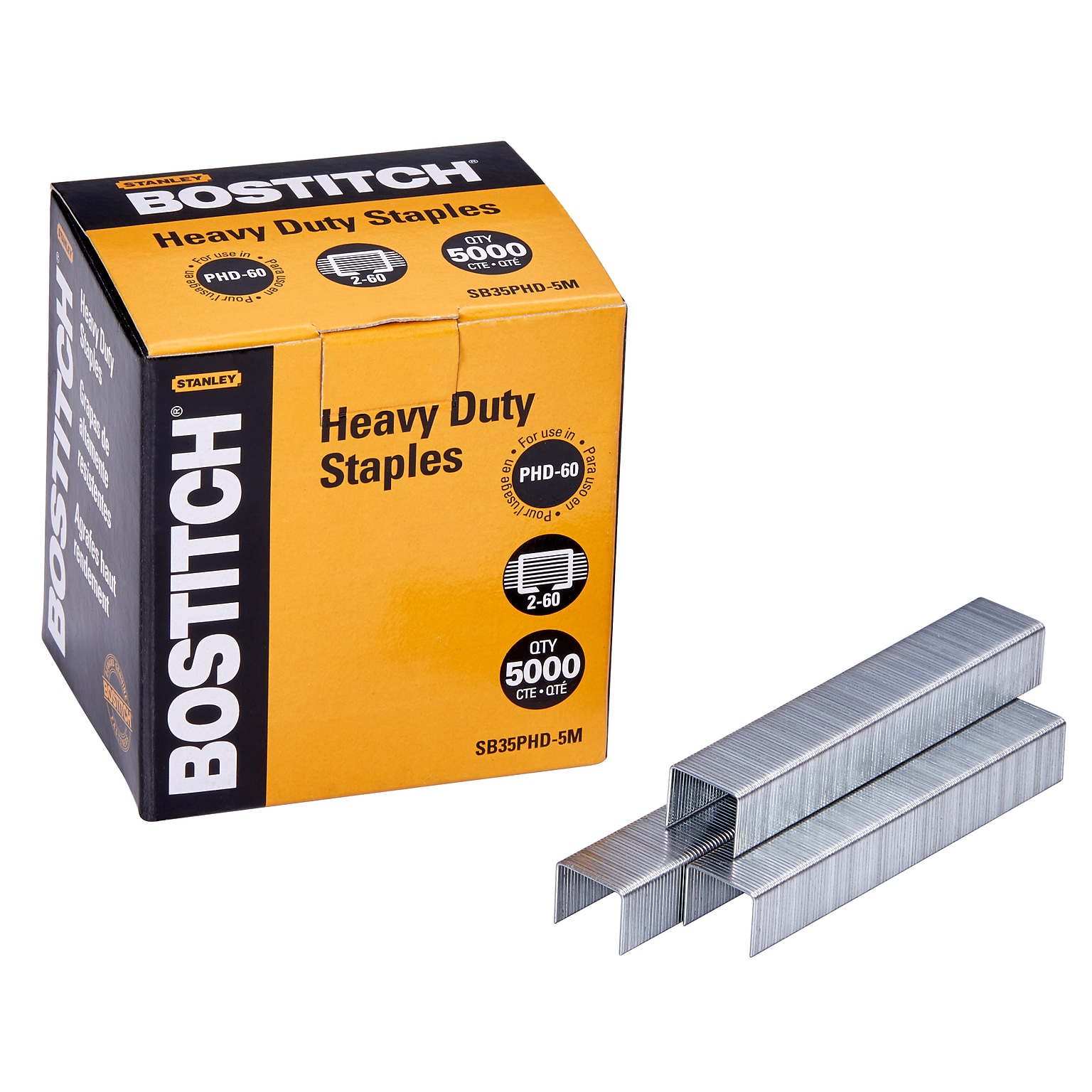 Bostitch PHD-60 3/8 Length Standard Cartridge Staples, 5000/Cartridge (BOSSB35PHD5M)