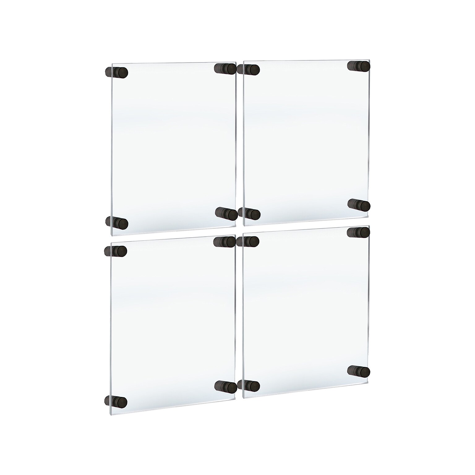 Azar Sign Holder, 8.5 x 11, Wall Mounted, Black Acrylic, 4/Pack (105514-BLK-4PK)