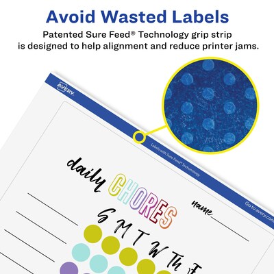 Avery Laser/Inkjet Multipurpose Labels, 7.5" x 10", Glossy Clear, 25/Pack (94264)