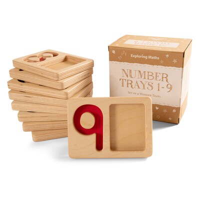 Learn Well Number Trays 1-9, Assorted Colors, 9/Set (YUSE0269)