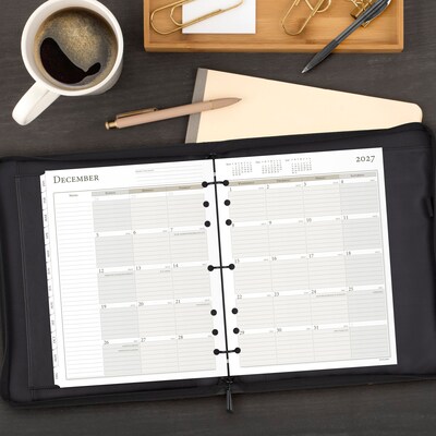 2027 AT-A-GLANCE 11" x 8.5" Daily & Monthly Planner Refill Pages, White/Brown (491-225-27)