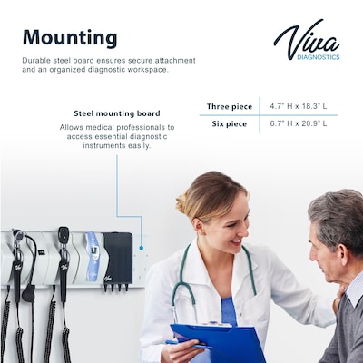 Viva Comfort integrated Diagnostic Wall System w/Ophthalmoscope, Otoscope, Thermometer, Ear Specula Dispenser (ME914-02-OOIE-MK)