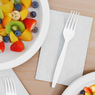 Perk™ Plastic Fork, Heavy-Weight, White, 100/Pack (PK56391)